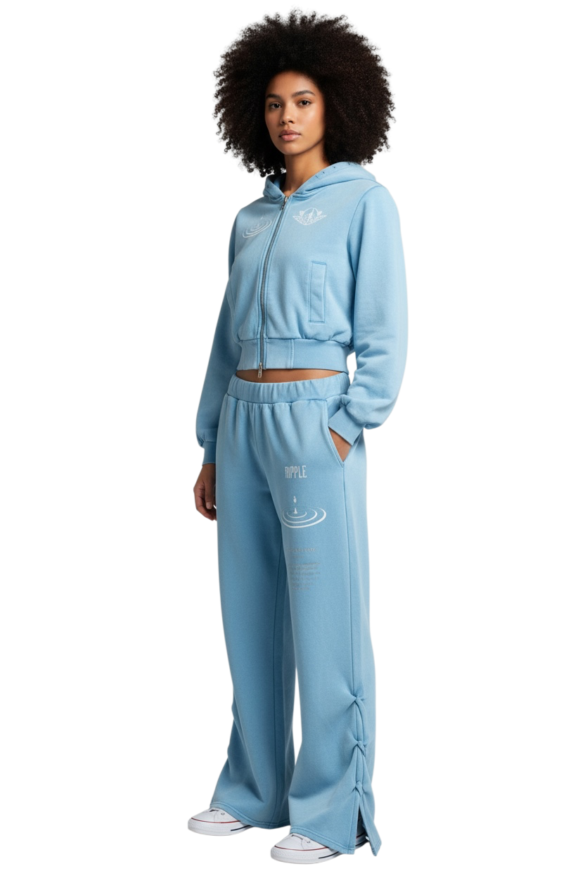 C.A.L.M. Ripple blue Women’s Vintage Wash Ruched Sweatpants