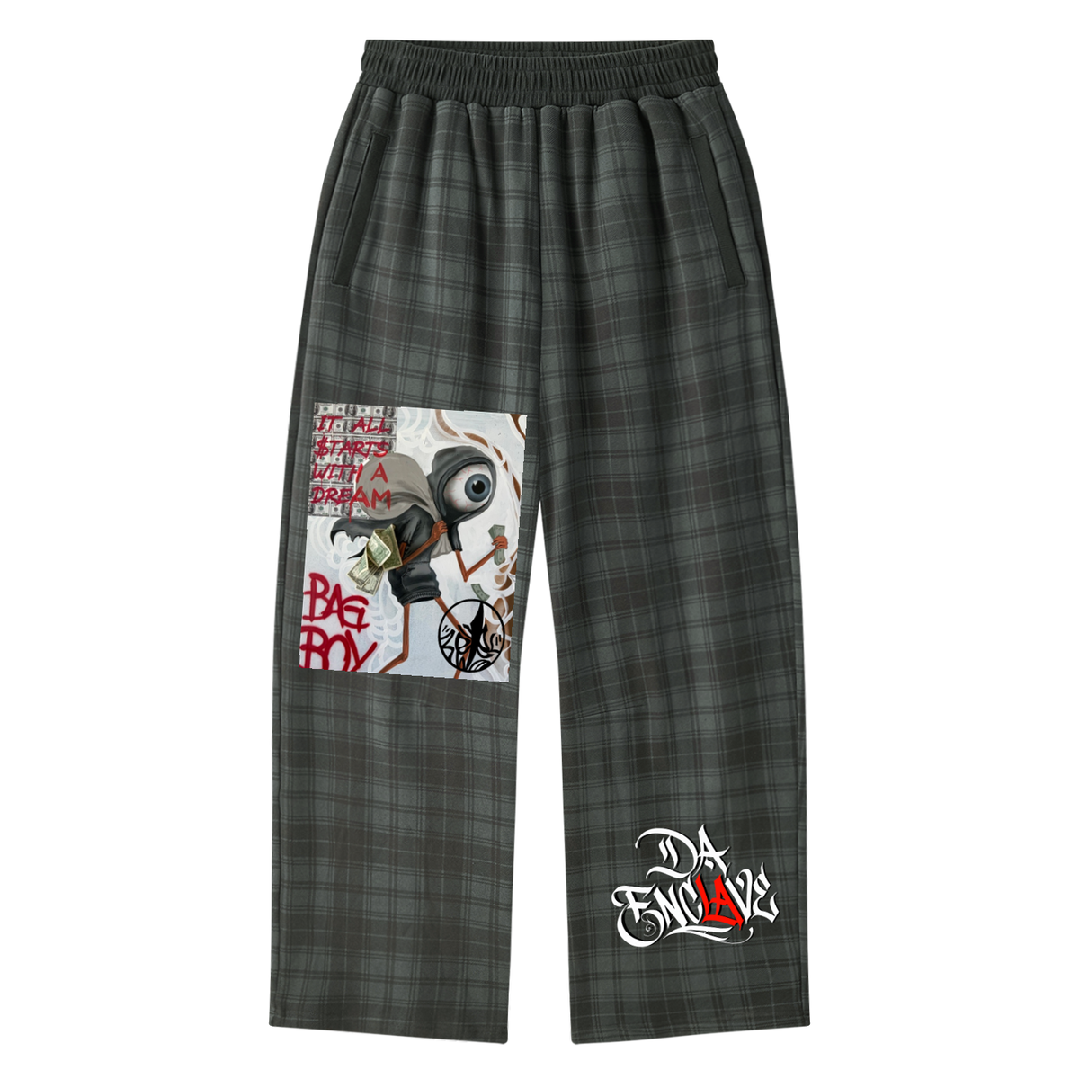 Bag Boy Plaid Straight Leg Pants