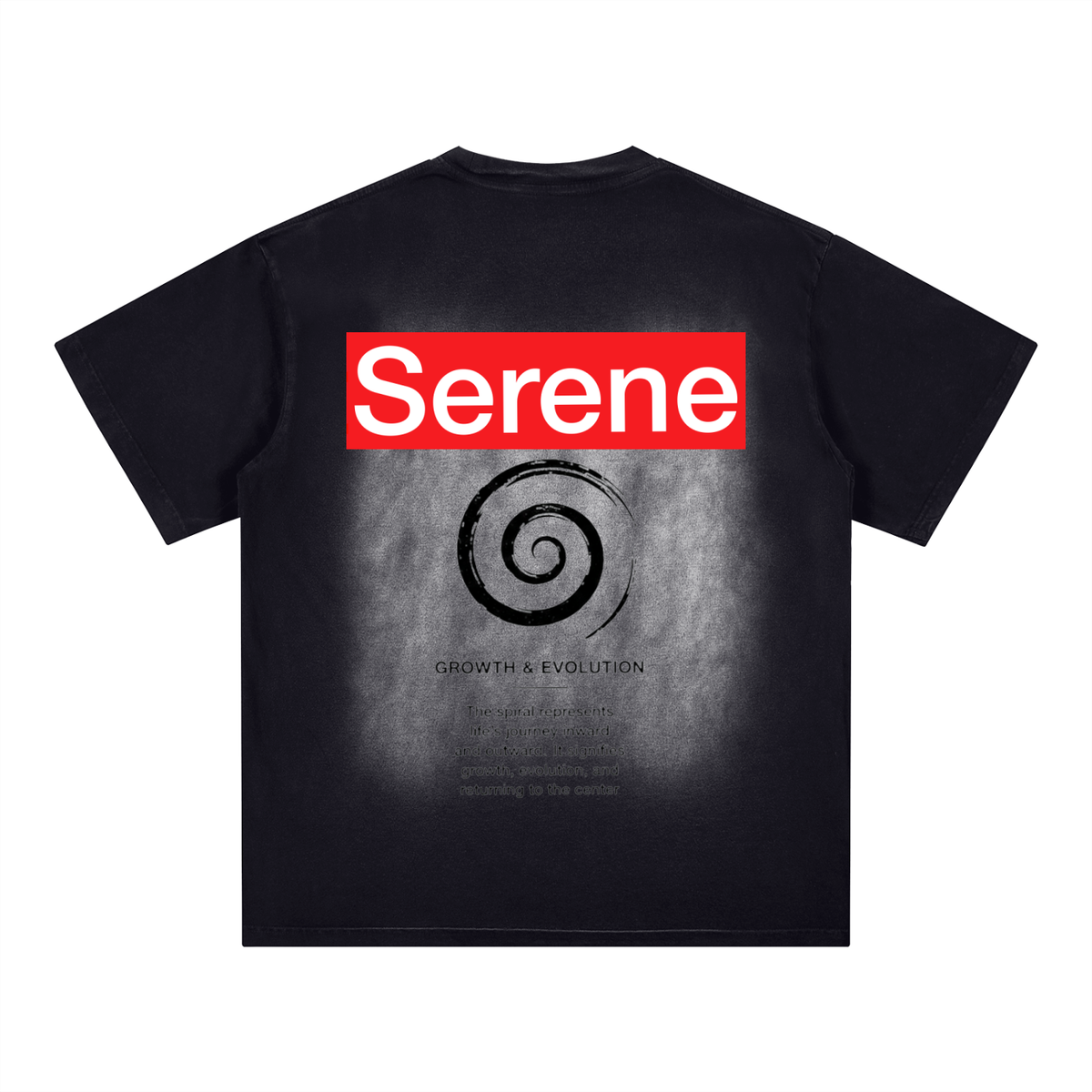 Spiral Square Patch Monkey Washed T-Shirt