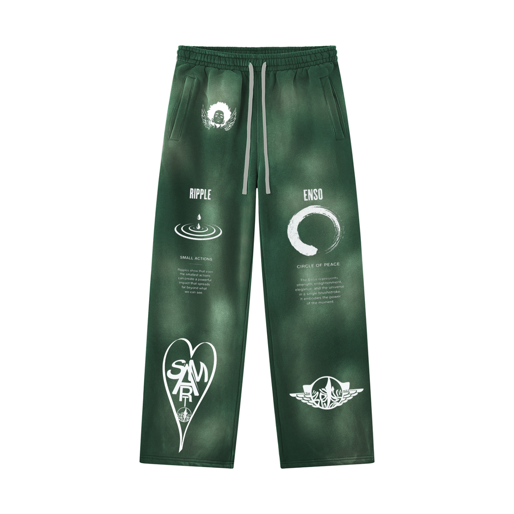 Matching pants Unisex Sunfade Wide Leg Fleece Sweatpants