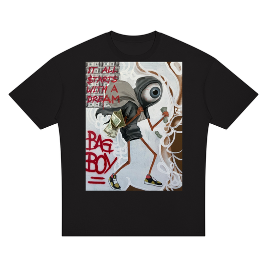 Bag boy black Unisex Oversized Drop Shoulder T-Shirt by Da Enclave