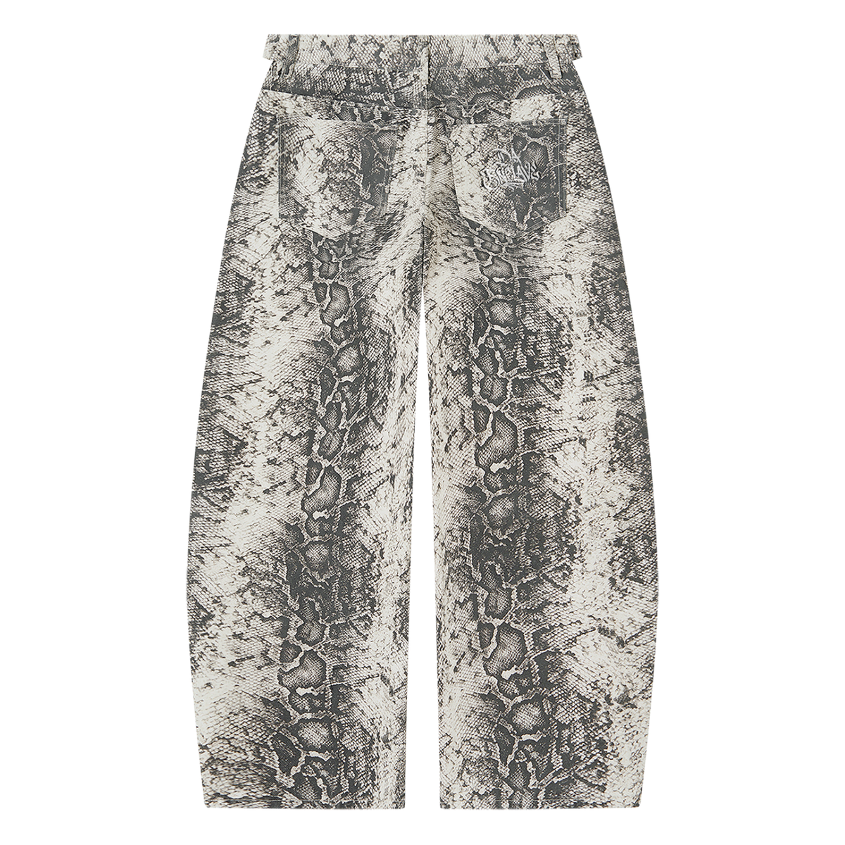 DaEnclave Minimal Men's Snake Print Barrel Leg Pants
