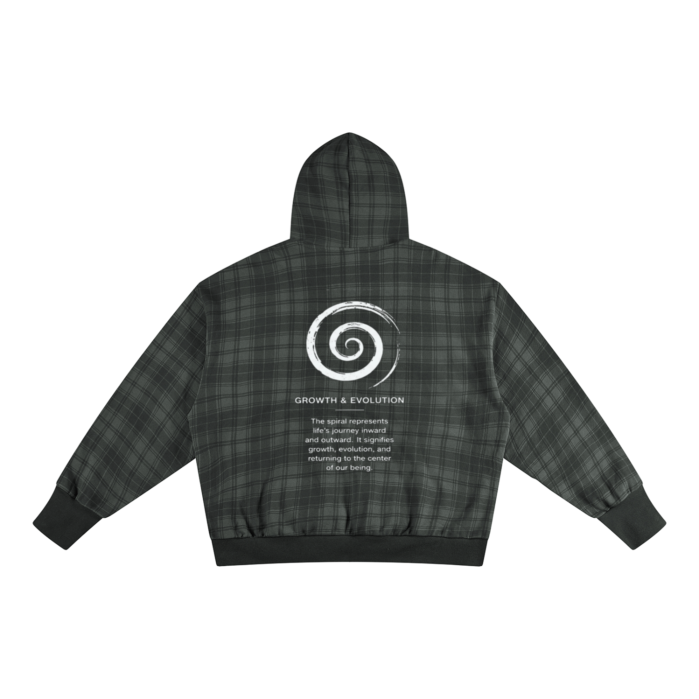 Spiral and logo Unisex Plaid Color Block Hoodie