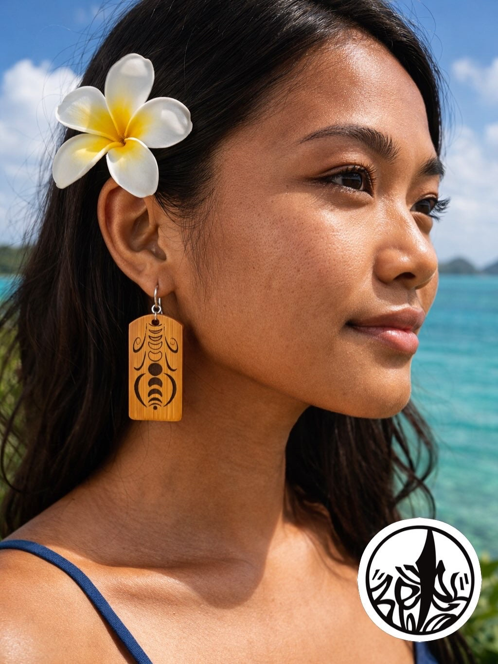 Moon Phase Bamboo Earrings