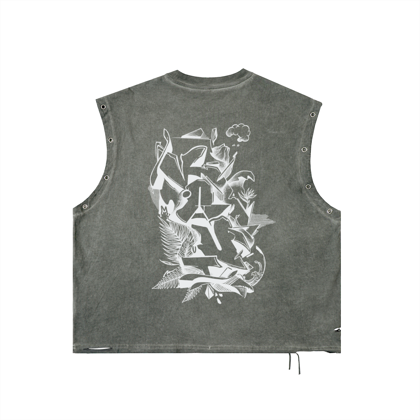 Distressed Grommet Eyelet Tank Top