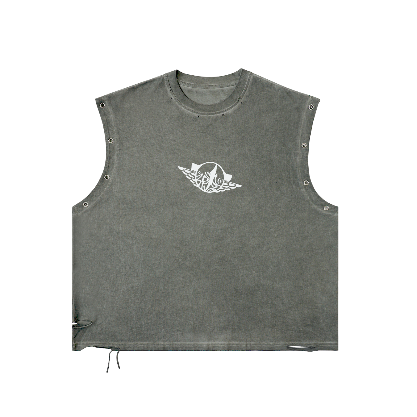 Distressed Grommet Eyelet Tank Top