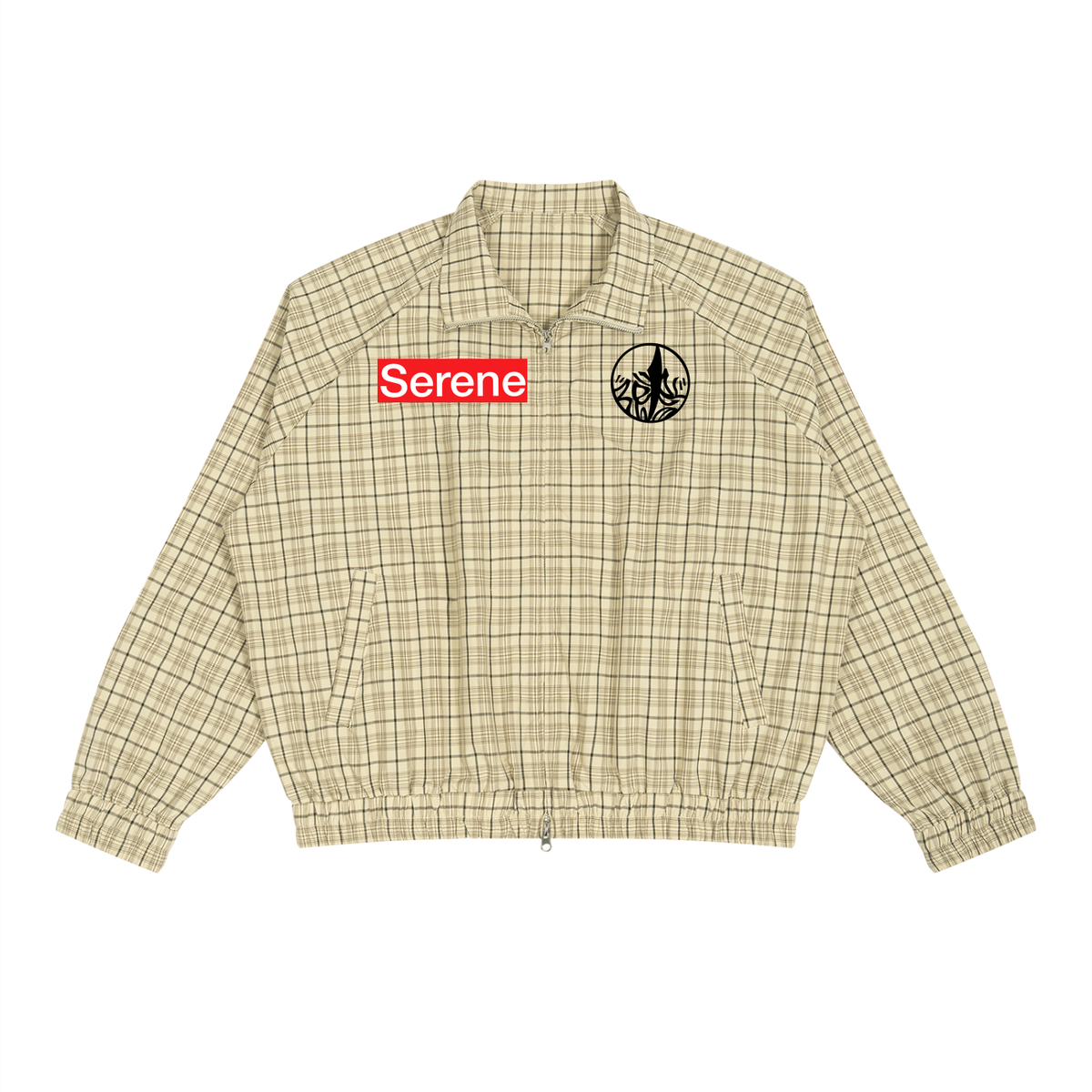 Serene Unisex Plaid Full-Zip Track Jacket