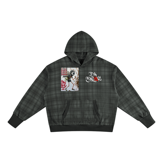Bag Boy red LA Unisex Plaid Color Block Hoodie