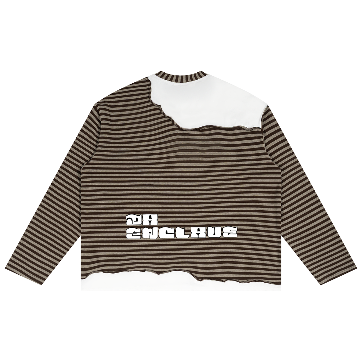 Da Enclave Unisex Striped Panel Boxy Long Sleeve T-Shirt