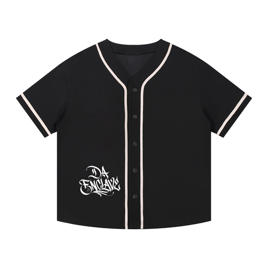 Black bag boy Da Enclave Contrast Piped Button-Up Jersey