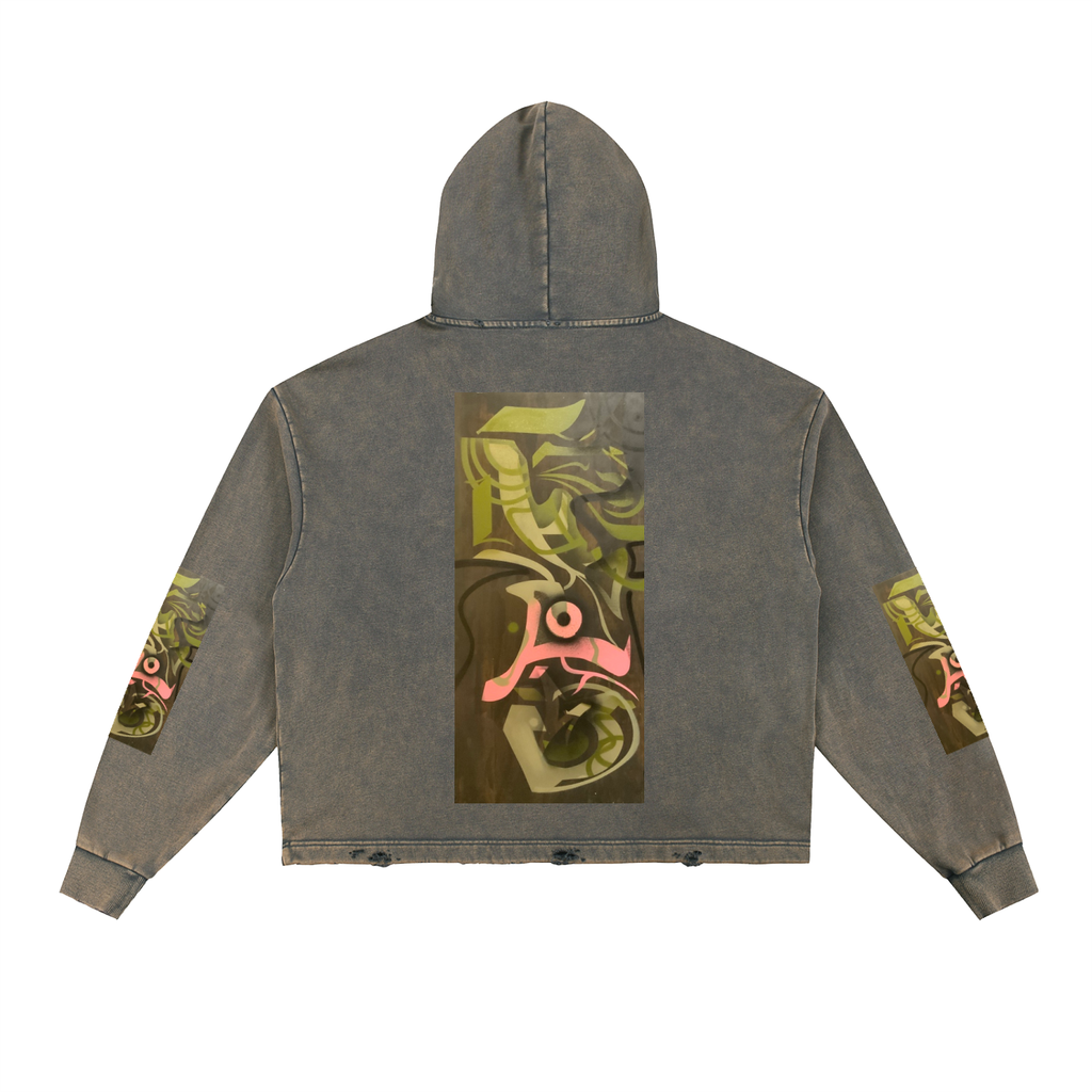 Amaru 1 Vintage Washed Frayed-Hem Hoodie