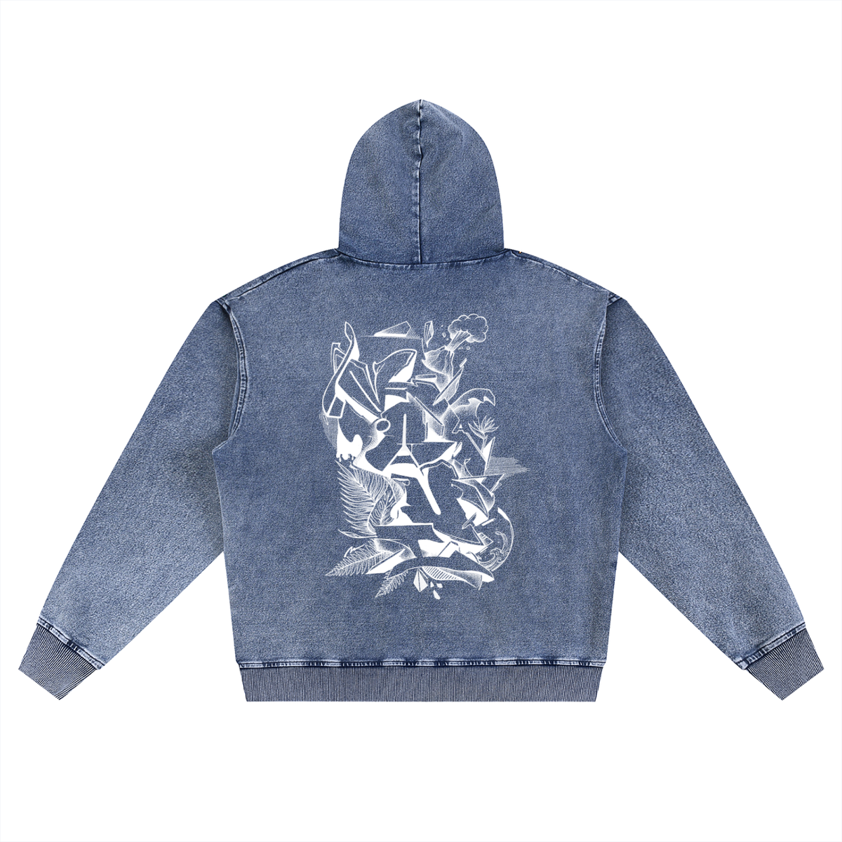 Maui graffiti designSnow Wash Oversized Zip-Up Hoodie