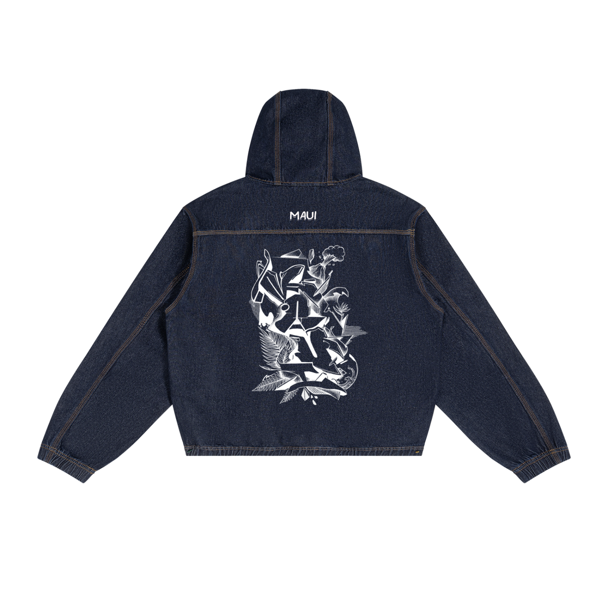 Da Enclave MAUI Men's Boxy Vintage Wash Hooded Denim Jacket