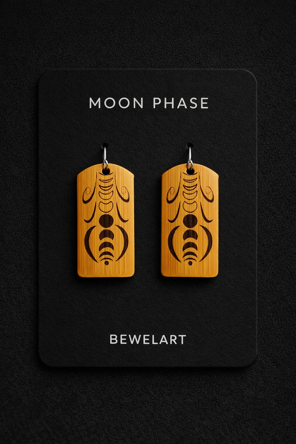 Moon Phase Bamboo Earrings