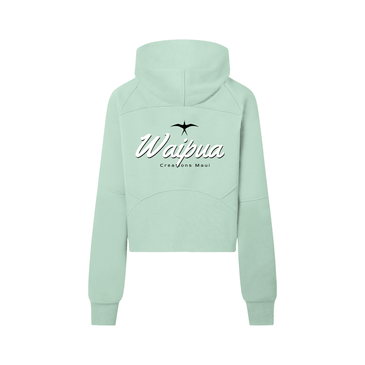 Sea Green Waipua Cropped Half-Zip Hoodie