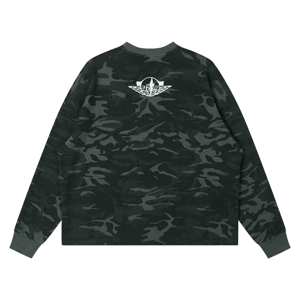 Serene Unisex Waffle Boxy Long Sleeve T-Shirt