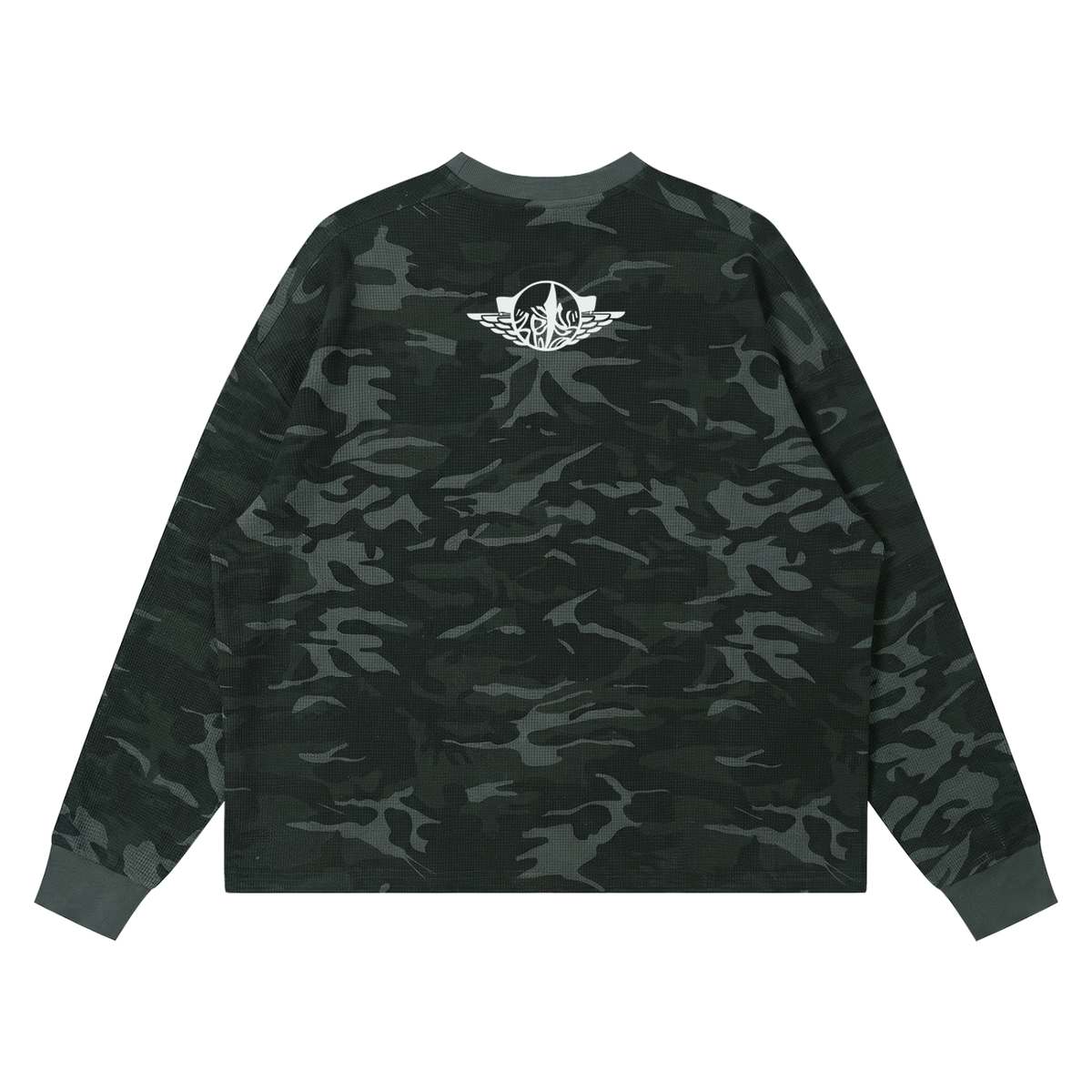 Serene Unisex Waffle Boxy Long Sleeve T-Shirt