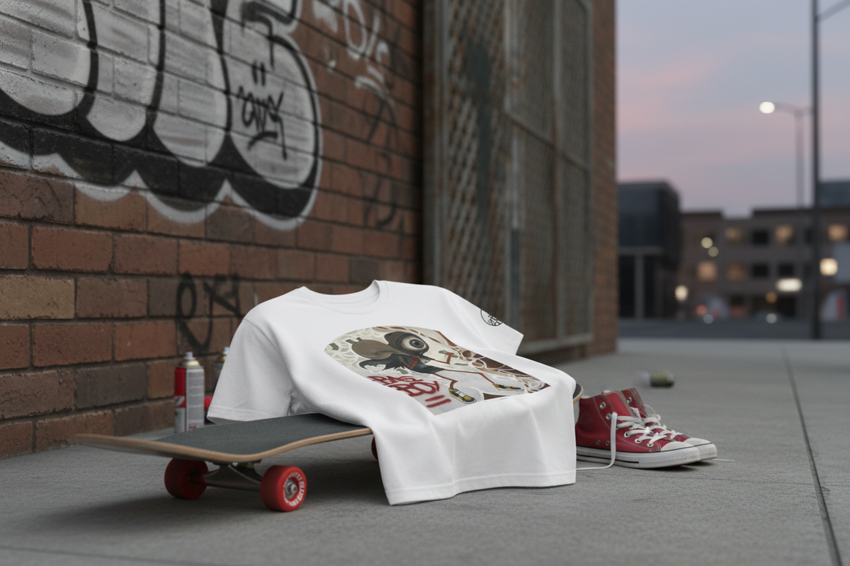 Bag Boy T-shirt "Hustle" in Urban Setting