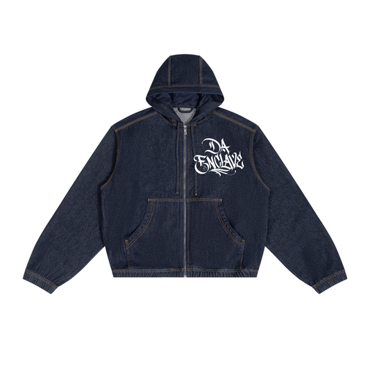 Da Enclave MAUI Men's Boxy Vintage Wash Hooded Denim Jacket