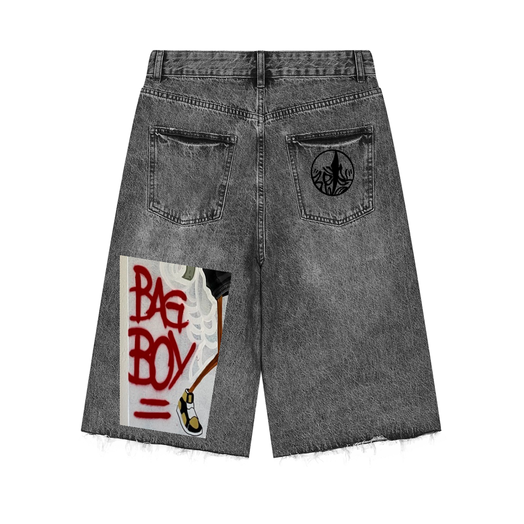 Men’s Vintage Wide Leg Denim Shorts