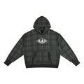 Spiral and logo Unisex Plaid Color Block Hoodie