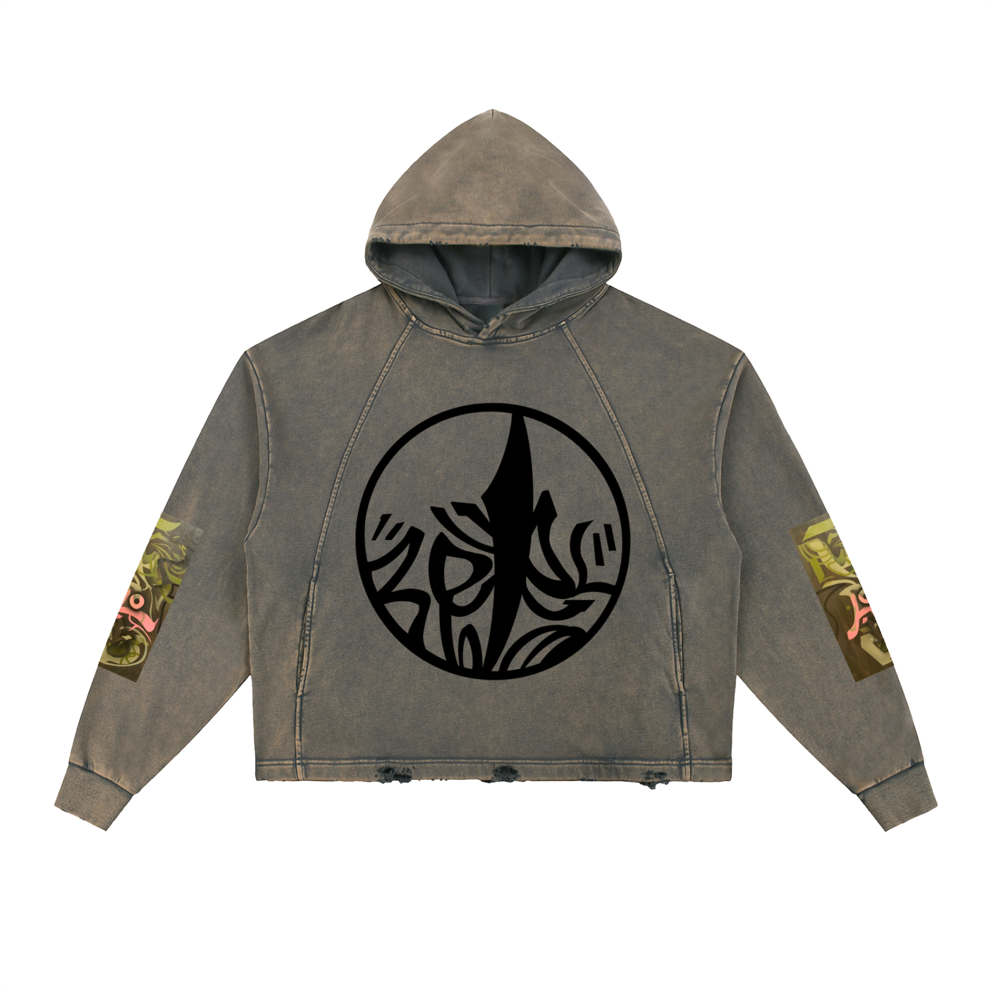 Amaru 1 Vintage Washed Frayed-Hem Hoodie