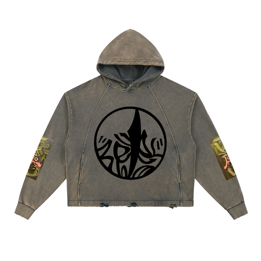Amaru 1 Vintage Washed Frayed-Hem Hoodie