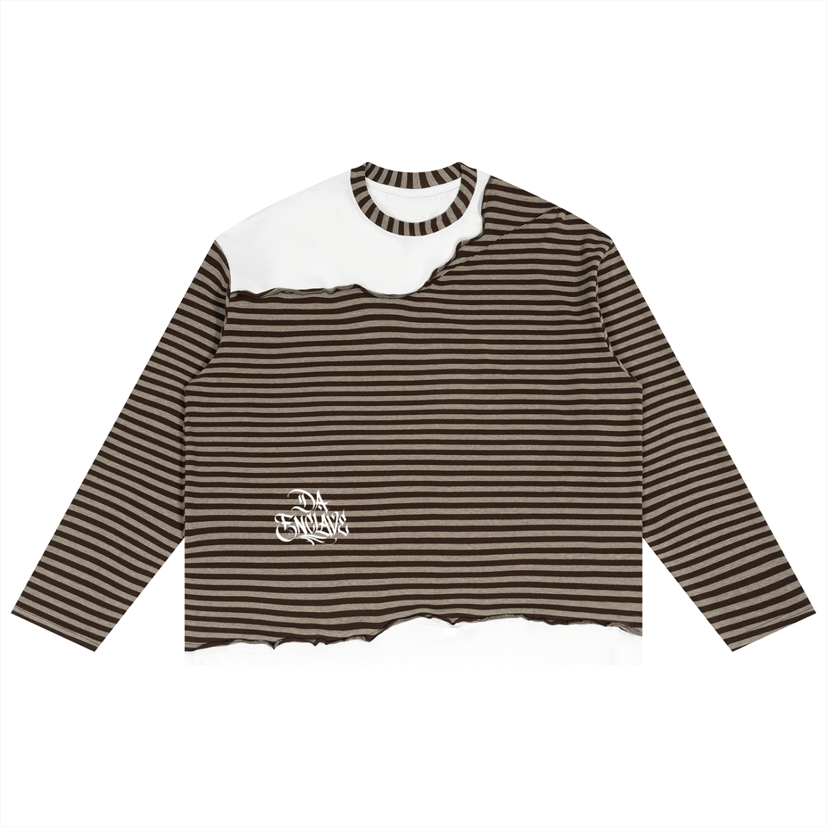 Da Enclave Unisex Striped Panel Boxy Long Sleeve T-Shirt