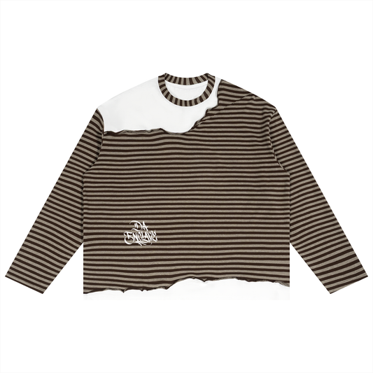 Da Enclave Unisex Striped Panel Boxy Long Sleeve T-Shirt