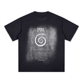 Spiral Square Patch Monkey Washed T-Shirt