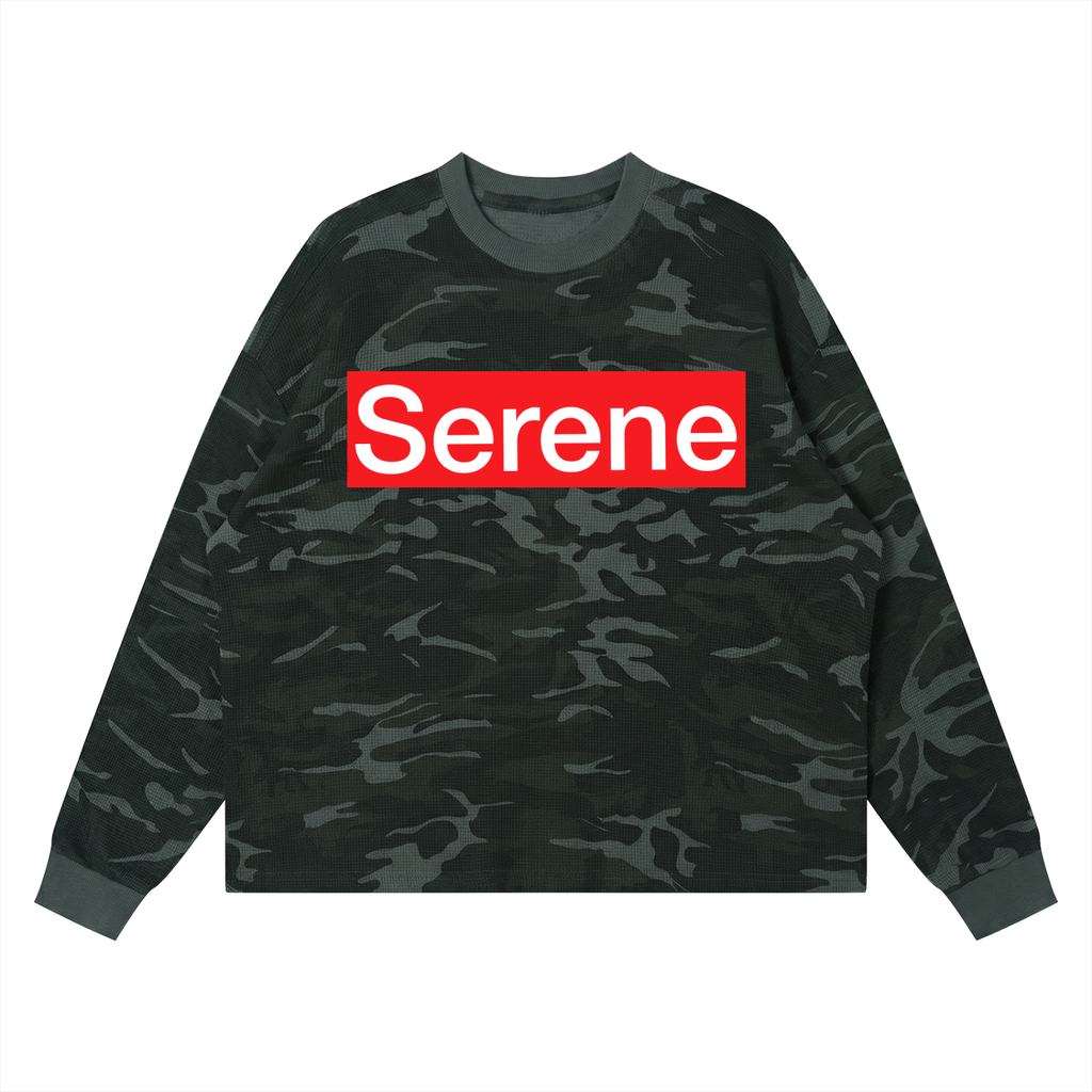 Serene Unisex Waffle Boxy Long Sleeve T-Shirt