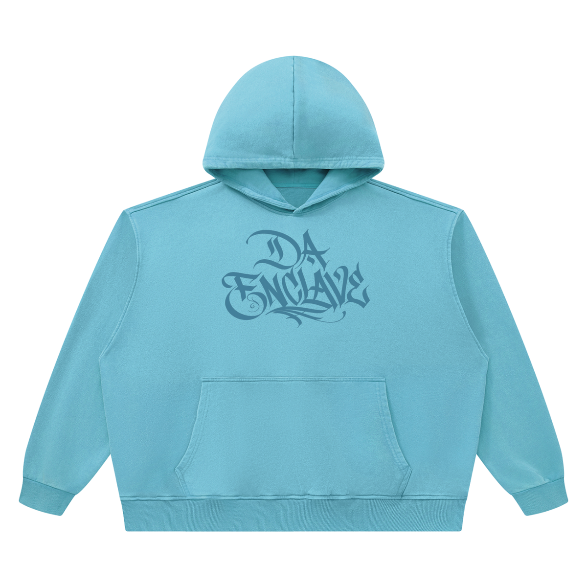Da Enclave Unisex MAUI BLUE Heavyweight Vintage Wash Boxy Hoodie